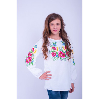 Embroidered blouse for girl "Sound Bouquet"